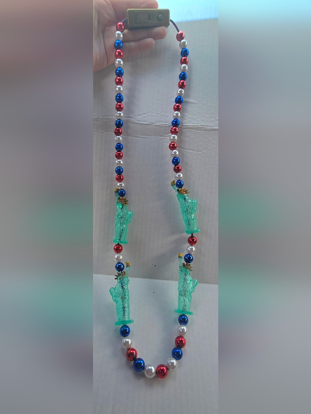 Patriotic Statue Of Liberty Necklace Light-up Twinkle Lights America 250th Fun